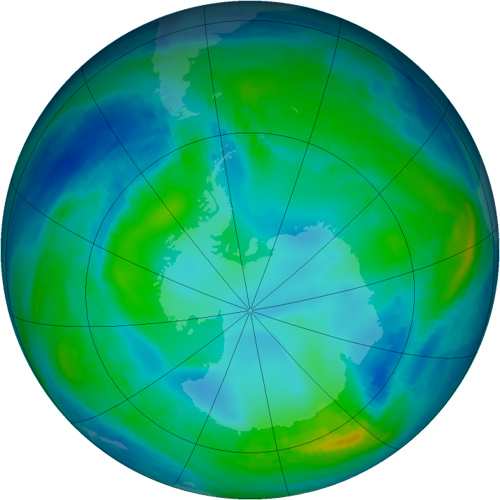 Antarctic ozone map for 23 May 1999
